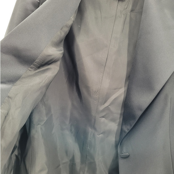 HP Vintage 90s Bloomingdale's Black Single Breasted Short Tuxedo Jacket - Picture 8 of 10